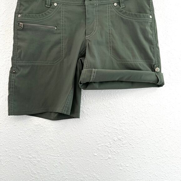 Kuhl Kliffside Air Roll-Up Convertible Shorts Women 6 Olive Green Hiking - Picture 4 of 7